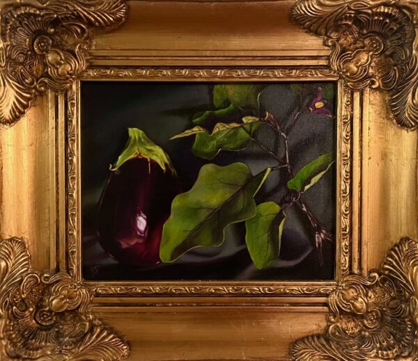 Two Eggplants framed